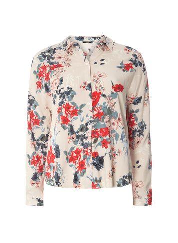 Dorothy Perkins *only Cream Long Sleeve Floral Shirt