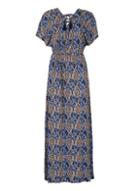 Dorothy Perkins *voulez Vous Blue Lace Up Maxi Dress