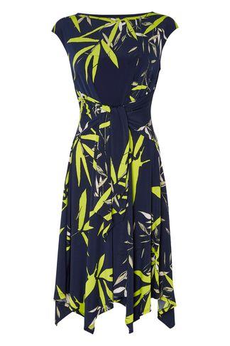 Dorothy Perkins *roman Originals Navy Tropical Print Dress