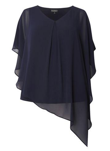 Dorothy Perkins *curve Navy Overlay Blouse