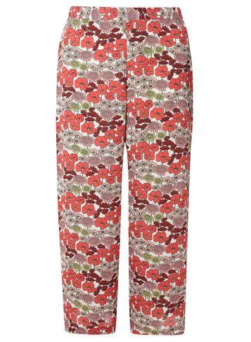 Dorothy Perkins Pink And White Floral Cropped Trousers