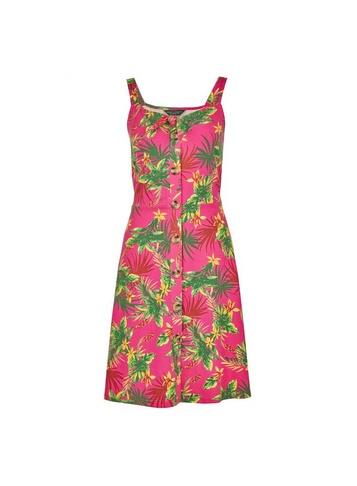 Dorothy Perkins Pink Tropical Print Button Camisole Dress
