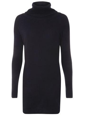 Dorothy Perkins Navy Ribbed Cowl Neck Jumper