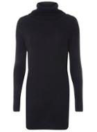 Dorothy Perkins Navy Ribbed Cowl Neck Jumper