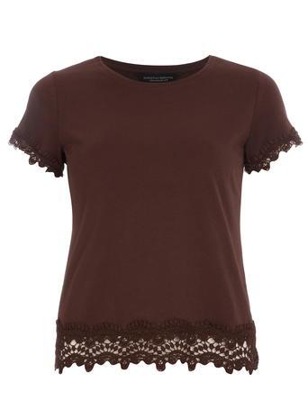 Dorothy Perkins Nutmeg Lace Trim Tee