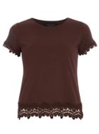 Dorothy Perkins Nutmeg Lace Trim Tee