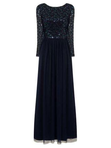 Dorothy Perkins *chi Chi London Navy Sequin Maxi Dress