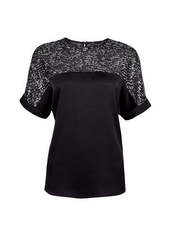 Dorothy Perkins Black Shimmer Batwing Top