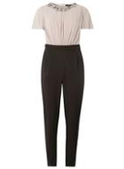 Dorothy Perkins *little Mistress Black And Mink Frill Jumpsuit