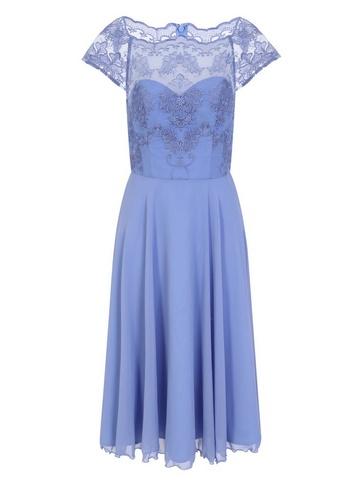 *chi Chi London Blue Baroque Style Midi Dress