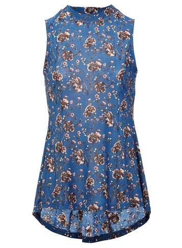 *izabel London Blue Ditsy Print Peplum Top