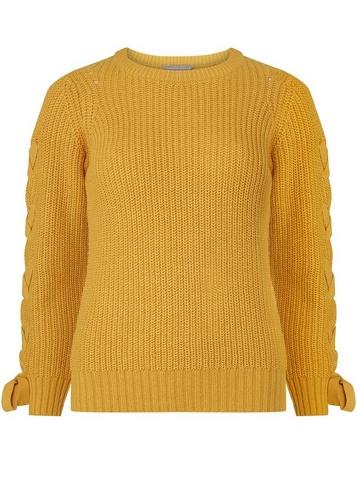 Dorothy Perkins Petite Yellow Tie Sleeve Jumper