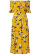 Dorothy Perkins *tall Yellow Floral Print Shirred Midi Dress