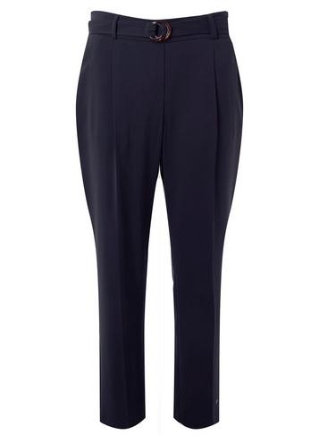 Dorothy Perkins Navy Belted Tapered Trousers