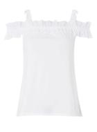 Dorothy Perkins Ivory Ruffle Cold Shoulder Top