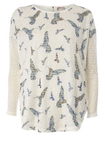 Dorothy Perkins *voulez Vouz White Zip Hummingbird Top