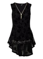 *izabel London Black Floral Embossed Top