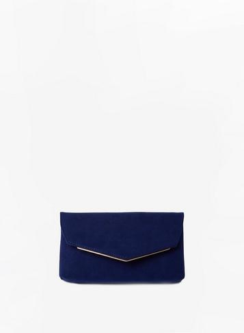 Dorothy Perkins Navy Metal Bar Clutch Bag