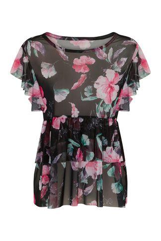 Dorothy Perkins *girls On Film Floral Ruffle Print Top