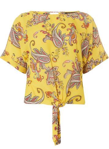 Dorothy Perkins Ochre Print Tie Top