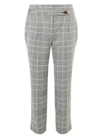 Dorothy Perkins Petite Ochre Check High Waist Trousers