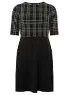 Dorothy Perkins Black And White Check 2-in-1 Fit And Flare Dress