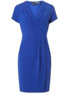 Dorothy Perkins Cobalt Blue Pleat Wrap Pencil Dress