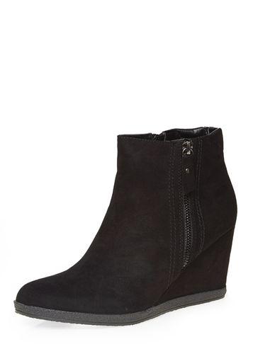 Dorothy Perkins Black 'mikki' Zip Wedge Boots