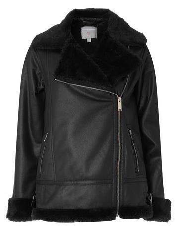 Dorothy Perkins Petite Black Aviator Jacket