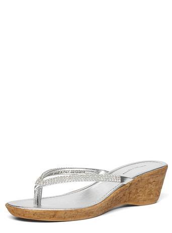 Dorothy Perkins Silver Gem Wedge Strap Sandals