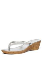 Dorothy Perkins Silver Gem Wedge Strap Sandals