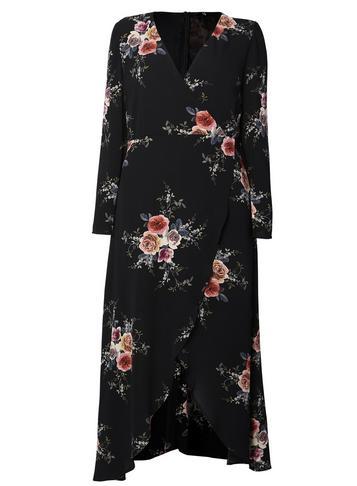 Dorothy Perkins *izabel London Curve Black Wrap Maxi Dress