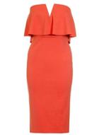 Dorothy Perkins *quiz Orange Bandeau V-bar Midi Dress