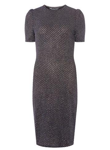 Dorothy Perkins *tall Navy Glitter Diamond Patterned Bodycon Dress