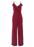*quiz Red Frill V-neck Palazzo Jumpsuit