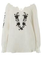 Dorothy Perkins Dp Curve Ivory Embroidered Gypsy Top