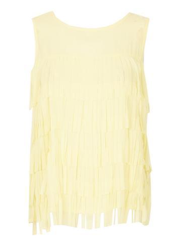Dorothy Perkins *tenki Yellow Sheer Fringe Top