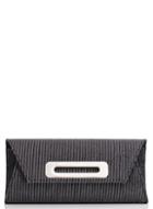 Dorothy Perkins *quiz Grey Striped Shimmer Clutch Bag