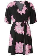 Dorothy Perkins *vero Moda Black Printed Wrap Dress