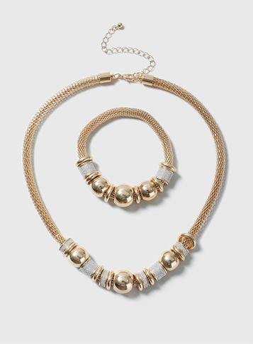 Dorothy Perkins Silver Glitter Jewellery Set