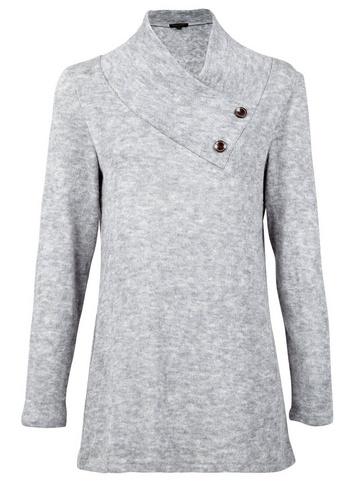 Dorothy Perkins *izabel London Grey Button Neck Jumper