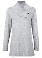 Dorothy Perkins *izabel London Grey Button Neck Jumper