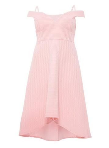 *quiz Curve Pink Striped Skater Dress