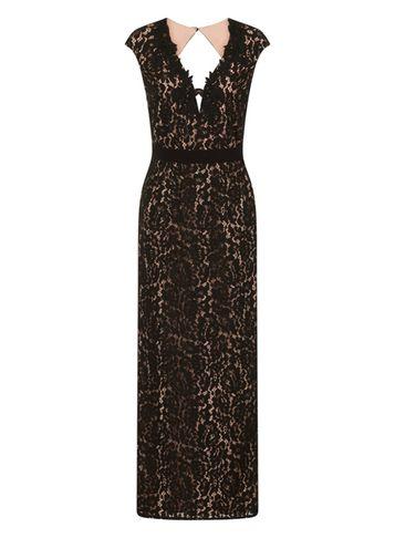 Dorothy Perkins *little Mistress Black Lace Maxi Dress