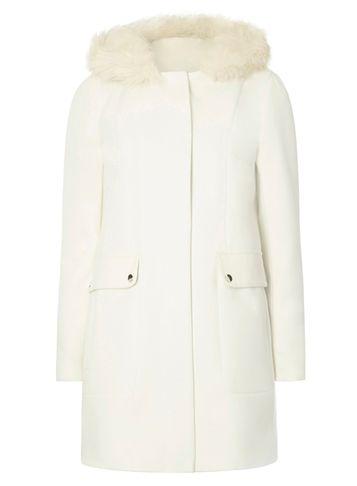 Dorothy Perkins White Luxe Duffle Coat