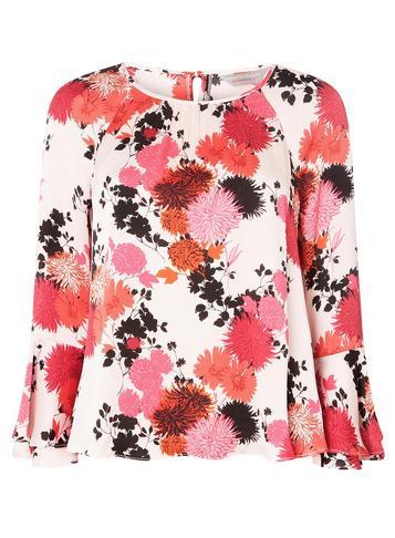 Dorothy Perkins Petite Pink Ruffle Sleeve Blouse