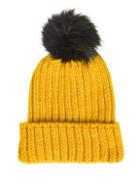 Dorothy Perkins *quiz Mustard Knitted Pom Pom Hat