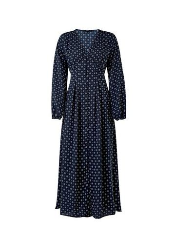 *only Navy Blue Long Sleeve Swing Dress