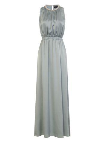Dorothy Perkins *little Mistress Blue Cornflower Satin Maxi Dress