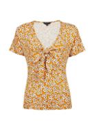 Dorothy Perkins Yellow Ditsy Print Tie Front Top